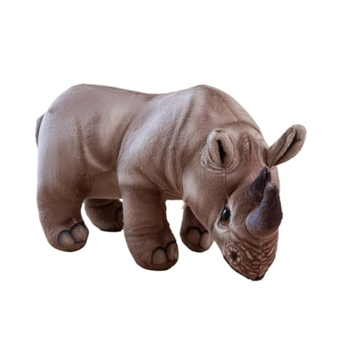 LCEDHZOC Simulation Nashorn Kuscheltiere, Süße Plüsch Molliges Nashorn Plüschtier Geschenk for Kinder Jungen Mädchen Home Decor(Brown,30CM/11.8IN) von LCEDHZOC