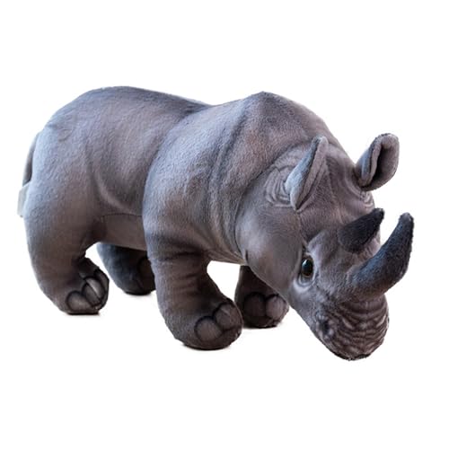 LCEDHZOC Simulation Nashorn Kuscheltiere, Süße Plüsch Molliges Nashorn Plüschtier Geschenk for Kinder Jungen Mädchen Home Decor(Gray,30CM/11.8IN) von LCEDHZOC