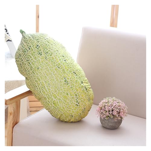 LCEDHZOC Simulation Obst Plüsch Kissen, 45CM Süßes Stofftier Molliges Gemüse Plüschtier Geschenk for Kinder Wohnkultur(Cantaloupe) von LCEDHZOC