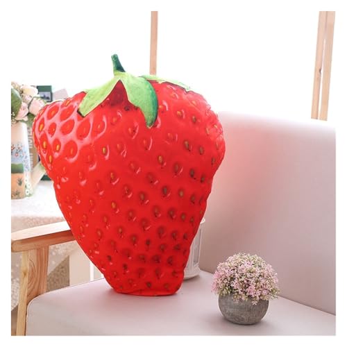 LCEDHZOC Simulation Obst Plüsch Kissen, 45CM Süßes Stofftier Molliges Gemüse Plüschtier Geschenk for Kinder Wohnkultur(Strawberry) von LCEDHZOC