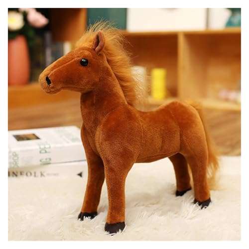 LCEDHZOC Simulation Pferd Kuscheltiere, Schöne Plüsch Weiches Pferd Plüschtier Geschenk for Kinder Jungen Mädchen Home Decor(Brown,20CM/7.8IN) von LCEDHZOC