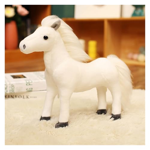 LCEDHZOC Simulation Pferd Kuscheltiere, Schöne Plüsch Weiches Pferd Plüschtier Geschenk for Kinder Jungen Mädchen Home Decor(White,20CM/7.8IN) von LCEDHZOC