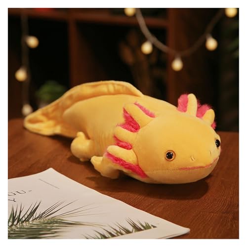 LCEDHZOC Simulation Salamander Kuscheltiere, 45CM Süße Plüsch Molliger Salamander Plüschtier Geschenk for Kinder Jungen Und Mädchen(Yellow) von LCEDHZOC
