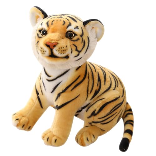 LCEDHZOC Simulation Tiger Kuscheltiere, Schöne Plüsch Mollig Tiger Plüschtier Puppe Kissen Geschenk for Kinder Jungen Mädchen Home Decor(Yellow,33CM/12.9IN) von LCEDHZOC