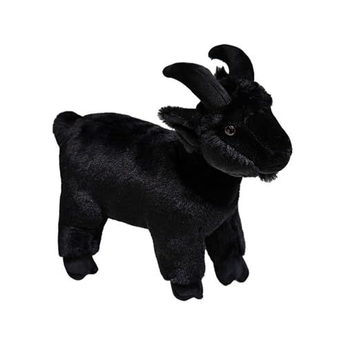 LCEDHZOC Simulation Ziegen Kuscheltiere, Süße Plüsch Weiches Ziegen Plüsch Kissen Geschenk for Kinder Jungen Mädchen Heimdekoration(Black,30CM/11.8IN) von LCEDHZOC