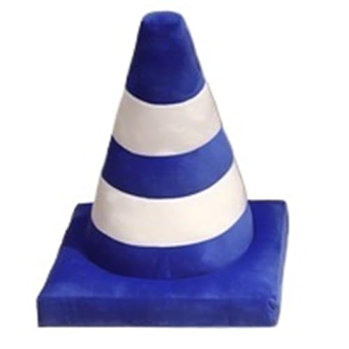 LCEDHZOC Simulations Verkehrskegel Kuscheltiere, 45CM Süße Plüsch Kissen Weicher Verkehrskegel Plüsch Spielzeug Geschenk for Kinder Jungen Mädchen Heimdekoration(Blue) von LCEDHZOC