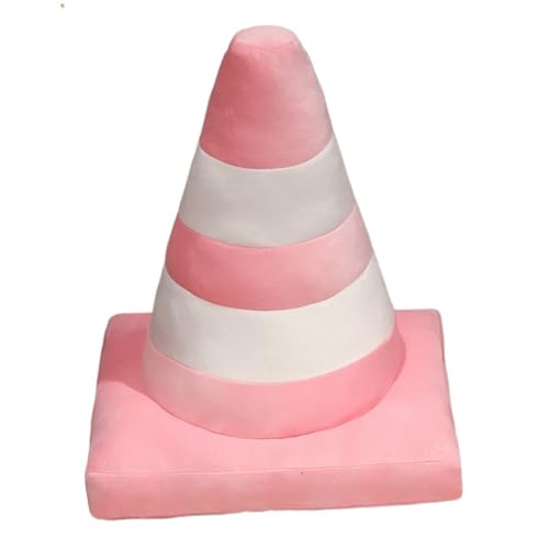 LCEDHZOC Simulations Verkehrskegel Kuscheltiere, 45CM Süße Plüsch Kissen Weicher Verkehrskegel Plüsch Spielzeug Geschenk for Kinder Jungen Mädchen Heimdekoration(Pink) von LCEDHZOC