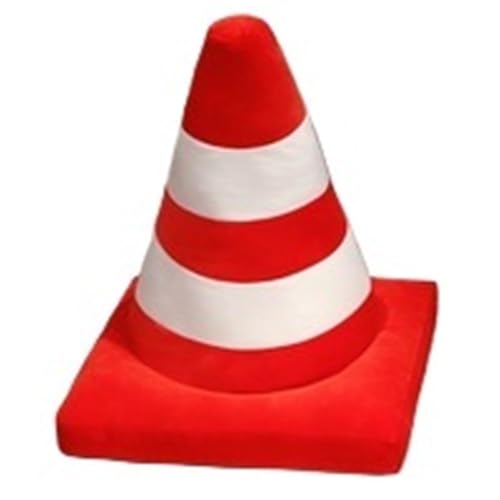 LCEDHZOC Simulations Verkehrskegel Kuscheltiere, 45CM Süße Plüsch Kissen Weicher Verkehrskegel Plüsch Spielzeug Geschenk for Kinder Jungen Mädchen Heimdekoration(Red) von LCEDHZOC