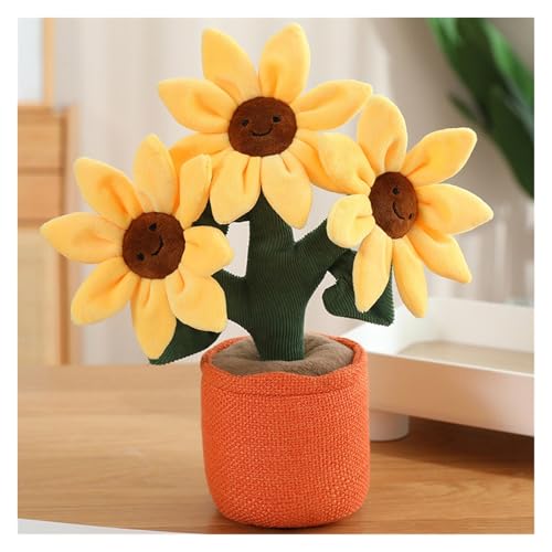 LCEDHZOC Sonnenblumen Kuscheltiere, Süße Plüsch Weiche Sonnenblumen Plüschtier Geschenk for Kinder Jungen Mädchen Heimdekoration(Orange) von LCEDHZOC