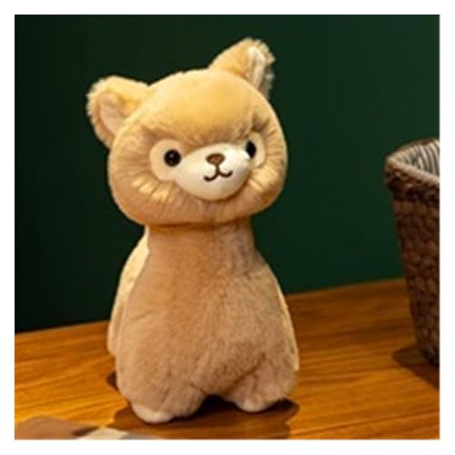 LCEDHZOC Süßes Alpaka Kuscheltiere, Hübsche Plüschtier Molliges Alpaka Plüsch Kissen Geschenk for Kinder Jungen Mädchen Heimdekoration(Brown,23CM/9IN) von LCEDHZOC