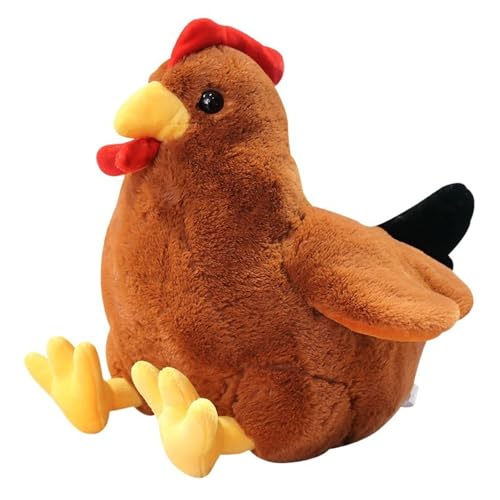 LCEDHZOC Süßes Hühner Kuscheltier, Schönes Hühner Plüsch Weiches Hühner Plüschtier Geschenk for Kinder Jungen Mädchen Heim Dekoration(Brown,40CM/15.7IN) von LCEDHZOC