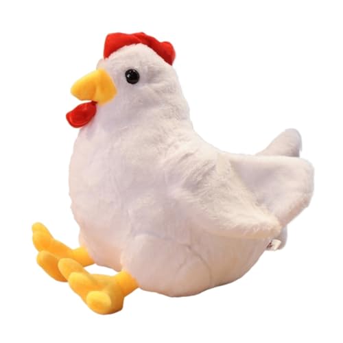 LCEDHZOC Süßes Hühner Kuscheltier, Schönes Hühner Plüsch Weiches Hühner Plüschtier Geschenk for Kinder Jungen Mädchen Heim Dekoration(White,30CM/11.8IN) von LCEDHZOC