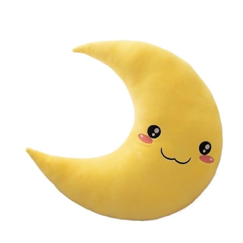 LCEDHZOC Süßes Mond Kuscheltiere, Schöne Plüsch Kissen Weiche Mond Plüschpuppe Geschenk for Kinder Jungen Mädchen Heimdekoration(Yellow,45CM/17.7IN) von LCEDHZOC
