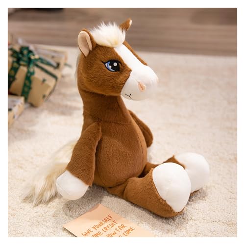 LCEDHZOC Süßes Pferde Kuscheltier, Süßes Plüschtier Molliges Pferd Plüschtier Geschenk for Kinder Jungen Mädchen Heimdekoration(Light Brown,43CM/16.9IN) von LCEDHZOC