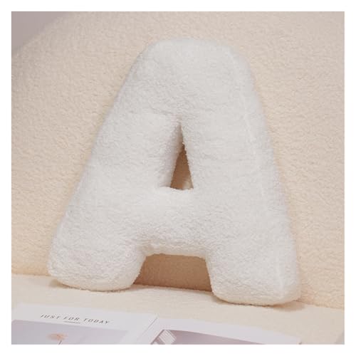 LCEDHZOC Weißes Buchstaben Plüsch Kissen, 40CM Kreatives Stofftier Weicher Buchstabe Plüschtier Englisches Alphabet A Bis Z for Die Inneneinrichtung(A) von LCEDHZOC