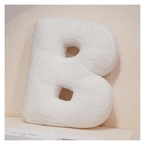 LCEDHZOC Weißes Buchstaben Plüsch Kissen, 40CM Kreatives Stofftier Weicher Buchstabe Plüschtier Englisches Alphabet A Bis Z for Die Inneneinrichtung(B) von LCEDHZOC