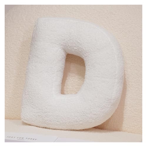 LCEDHZOC Weißes Buchstaben Plüsch Kissen, 40CM Kreatives Stofftier Weicher Buchstabe Plüschtier Englisches Alphabet A Bis Z for Die Inneneinrichtung(D) von LCEDHZOC