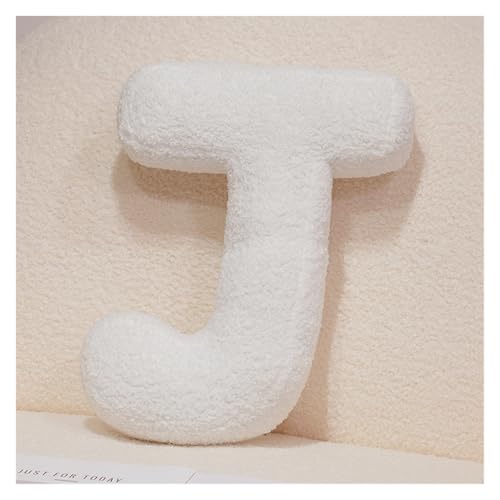 LCEDHZOC Weißes Buchstaben Plüsch Kissen, 40CM Kreatives Stofftier Weicher Buchstabe Plüschtier Englisches Alphabet A Bis Z for Die Inneneinrichtung(J) von LCEDHZOC