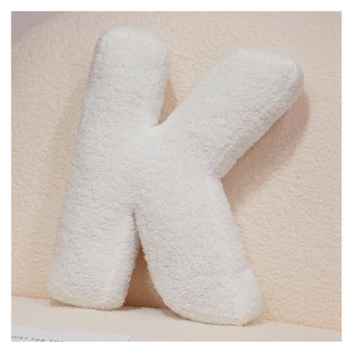 LCEDHZOC Weißes Buchstaben Plüsch Kissen, 40CM Kreatives Stofftier Weicher Buchstabe Plüschtier Englisches Alphabet A Bis Z for Die Inneneinrichtung(K) von LCEDHZOC
