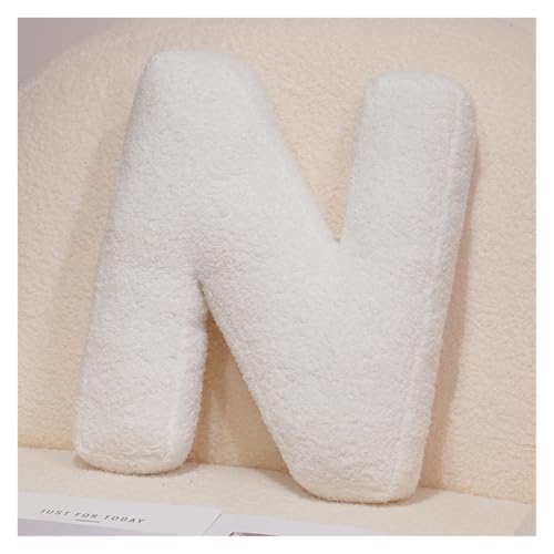 LCEDHZOC Weißes Buchstaben Plüsch Kissen, 40CM Kreatives Stofftier Weicher Buchstabe Plüschtier Englisches Alphabet A Bis Z for Die Inneneinrichtung(N) von LCEDHZOC