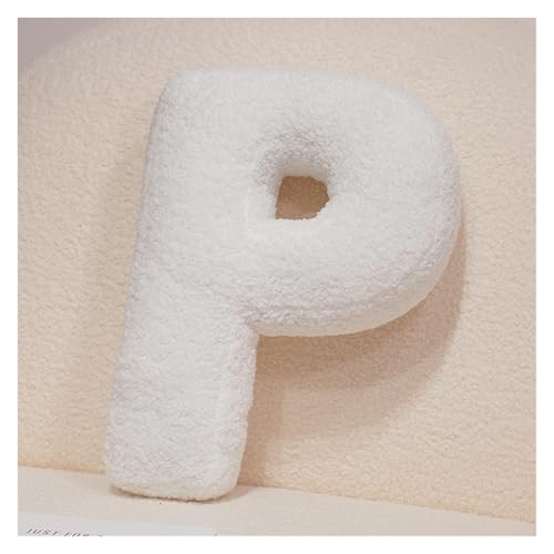 LCEDHZOC Weißes Buchstaben Plüsch Kissen, 40CM Kreatives Stofftier Weicher Buchstabe Plüschtier Englisches Alphabet A Bis Z for Die Inneneinrichtung(P) von LCEDHZOC