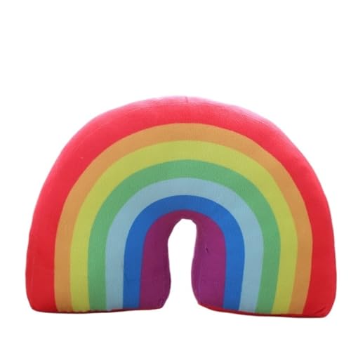 Lucky Rainbow Kuscheltiere, Süße Plüsch Weiches Regenbogen Plüsch Nackenkissen Geschenk for Kinder Jungen Mädchen Heimdekoration(Red) von LCEDHZOC