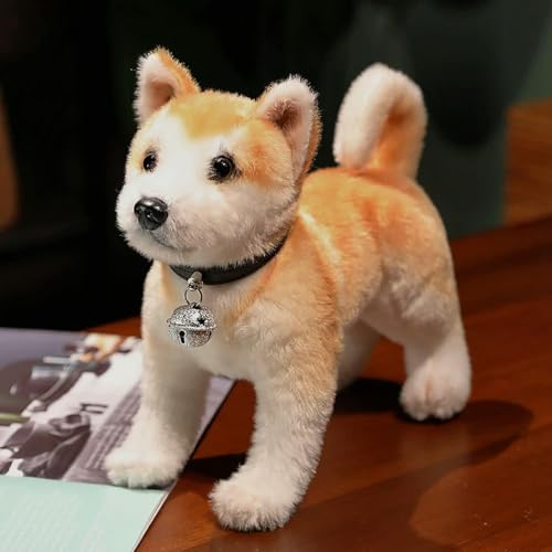 LCKDY Lebensechtes Akita Inu Plüschtier Plüschtier niedliches Welpe Shiba Inu Flauschige Puppe Geburtstagsgeschenk für Kinder 30cm D von LCKDY