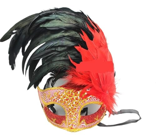 LCKKJHG Federmaske Federmasken Halbgesichts-Partymasken Hochzeit Prinzessin Maskenball Halloween(Purple short feather) von LCKKJHG