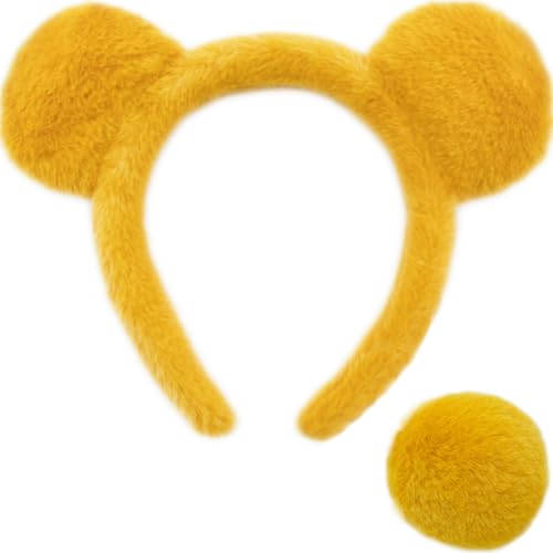 LCPQMZGH Gelbe Bärenohren Stirnband und Schwanz Set für Frauen Halloween Kostüm Zubehör Cosplay Party Supplies LCPQMZGH Gelbe Bärenohren Stirnband und Schwanz Set für Frauen Halloween Kostüm Zubehör Cosplay Party Supplies von LCPQMZGH