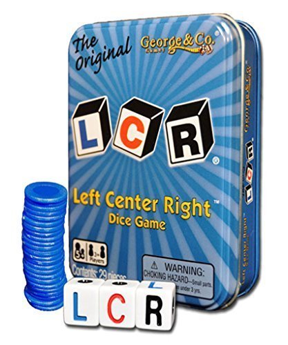 LCR - links Mitte rechts - Familie Würfelspiel - BLAU LCR - Left Center Right - Family Dice Game - BLUE von LCR