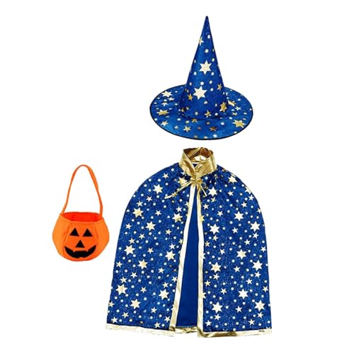 LCSVCCXA Halloween-Kostüm für Kinder, Zaubererumhang, für Weihnachten, Blau von LCSVCCXA