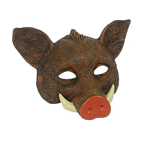 LCSVCCXA Halloween Wildschweinmaske, Schweinekopfmaske, Cosplay Kostüm, Fotozubehör, Tiergesichtsabdeckung für,Braun von LCSVCCXA
