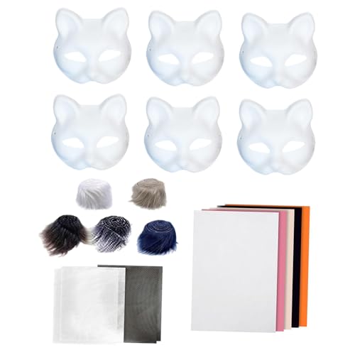 LCSVCCXA Set mit 6 Katzenmasken für Tanzpartys, Urlaub, Erwachsene und Kinder LCSVCCXA Set mit 6 Katzenmasken für Tanzpartys, Urlaub, Erwachsene und Kinder von LCSVCCXA