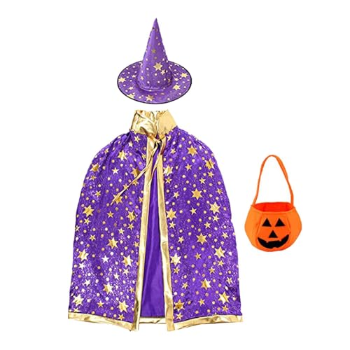 LCSVCCXA Zauberer Umhang Halloween-Kostüm für Kinder, Violett, für Weihnachten LCSVCCXA Zauberer Umhang Halloween-Kostüm für Kinder, Violett, für Weihnachten von LCSVCCXA