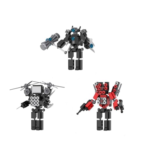 LCTM Skibidi Toilet Titan Bausteine Building Blocks Actionfigur Kameramann Sprecher Clock TV Man Spielzeug Assembly Upgraded Kinder Erwachsene Fans Klemmbausteine F von LCTM