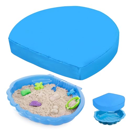 LCUHAVA Sandkasten Abdeckung Muschelform 100 * 15cm Abdeckplane Sandkasten Rund Blau Sandkastenabdeckung Sandkastenplane Geeignet für Wasser, Muscheln und Sand von LCUHAVA
