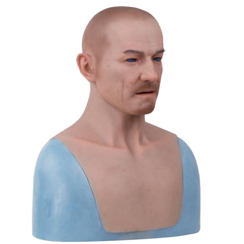 LCUPPON Realistische Alte Mann Gesicht Silikon Masken für Halloween Crossdress Cosplay (Beige) von LCUPPON