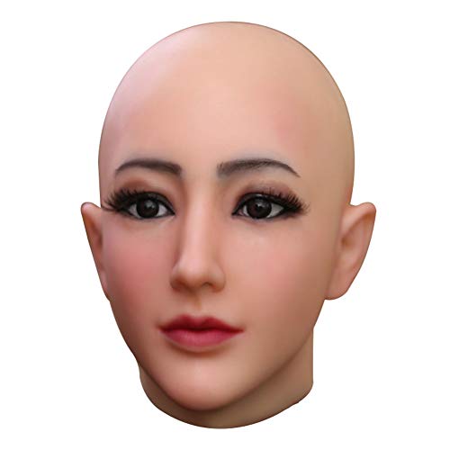 LCUPPON Silikon Weibliche Kopf Maske für Crossdresser Cosplay Halloween Halloween Maske (Bräune) von LCUPPON