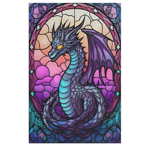 1000 Teile Puzzle Für Jugendliche,Drache Puzzles,Erwachsenenpuzzle,Holzpuzzles,Dekompressionsspiel,Spielzeugpuzzles 78×53cm von LCWWW