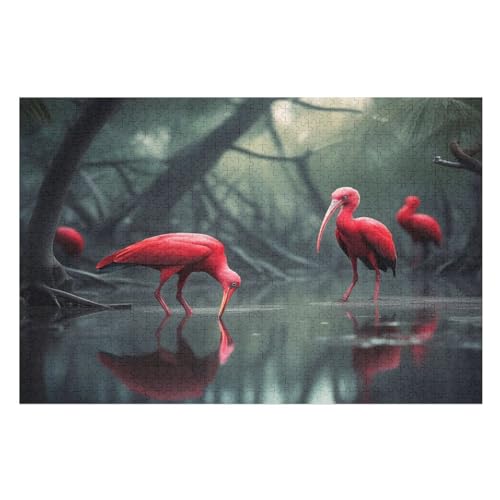 1000 Teile Puzzle Für Jugendliche,Flamingo Puzzles,Erwachsenenpuzzle,Holzpuzzles,Dekompressionsspiel,Spielzeugpuzzles （75×50cm） von LCWWW