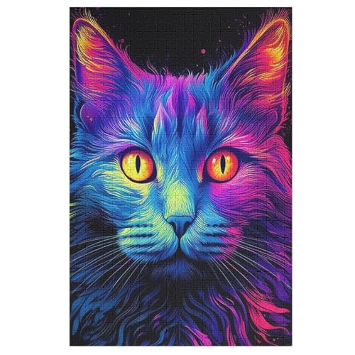 1000-teiliges Puzzle Für Erwachsene, Katze Holzpuzzle, Gehirn-Herausforderung,Puzzles Spielzeugspiel 78×53cm 1000-teiliges Puzzle Für Erwachsene, Katze Holzpuzzle, Gehirn-Herausforderung,Puzzles Spielzeugspiel 78×53cm von LCWWW