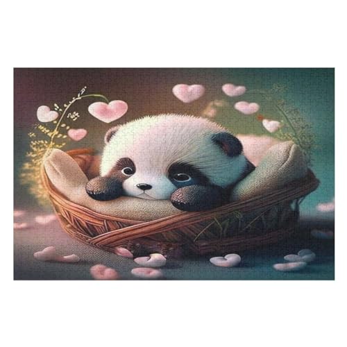 1000-teiliges Puzzle Für Erwachsene, Panda Holzpuzzle, Gehirn-Herausforderung,Puzzles Spielzeugspiel （75×50cm） von LCWWW