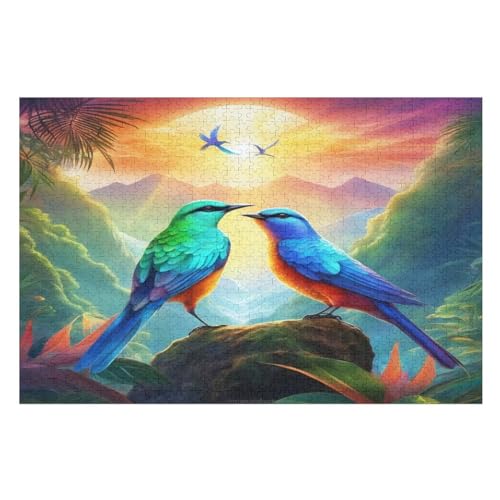 1000-teiliges Puzzles, Süßer Vogel -Puzzle Für Erwachsene Kinder,Holzbrettpuzzle,Erwachsenenpuzzles,Geschenke （75×50cm） von LCWWW