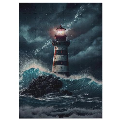 300 Teile Puzzle Für Erwachsene, Leuchtturm -Puzzles, Kinder HolzPuzzle, Kreatives Puzzle, Geschenk Für Freunde Und Familie 42×30cm von LCWWW