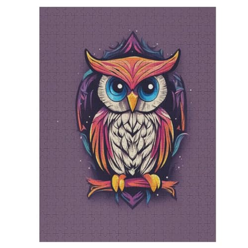 500 Teile Puzzle Für Erwachsene, Eule -Puzzles, Kinder HolzPuzzle, Kreatives Puzzle, Geschenk Für Freunde Und Familie 55×41cm von LCWWW