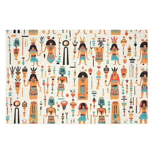 Ägyptisches Muster Puzzle 1000 Teile, Holzpuzzle Für Erwachsene Kinder, Impossible Puzzles, Geschicklichkeitsspiel Für Die Ganze Familie （75×50cm） von LCWWW