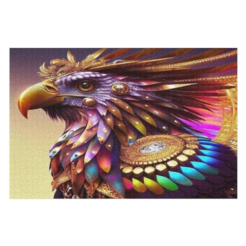 Adler 1000 Teile Puzzles Für Erwachsene, Impossible Puzzle, Geschicklichkeitsspiel Für Die Ganze Familie, Kinder Holzpuzzle （75×50cm） von LCWWW