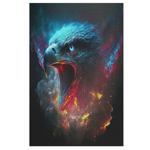 Adler Holzpuzzle 1000 Teile Klassische Puzzles Erwachsene Kinder Puzzle DIY Kit Holzspielzeug Einzigartiges Geschenk 78×53cm von LCWWW