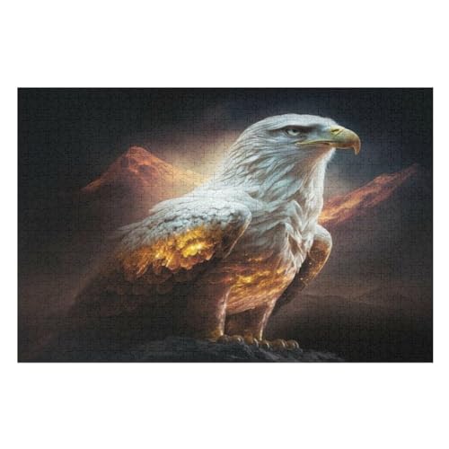 Adler Puzzle Für Erwachsene,1000-teiliges Puzzles, Für Kinder,Holzpuzzle,Lernspielzeug, （75×50cm） von LCWWW