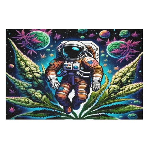 Astronaut-Puzzlespiel Aus Holz, 1000 Puzzleteile, Puzzle Für Teenager Und Erwachsene, Kreatives Spielzeug, Puzzles, （75×50cm） von LCWWW